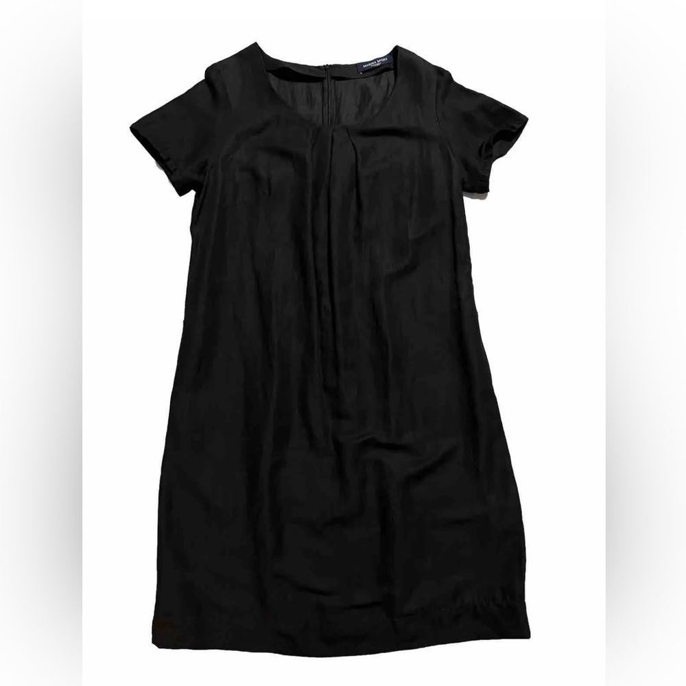 Marina Sport Ramie Dress 23 US 14 By Marina Rinaldi Sheath Midi Black LAGENLOOK
